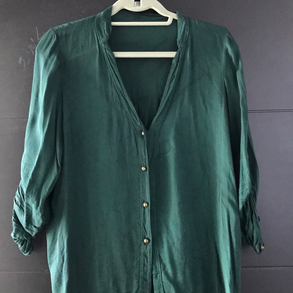 Forest green button down - Picture 2 of 3